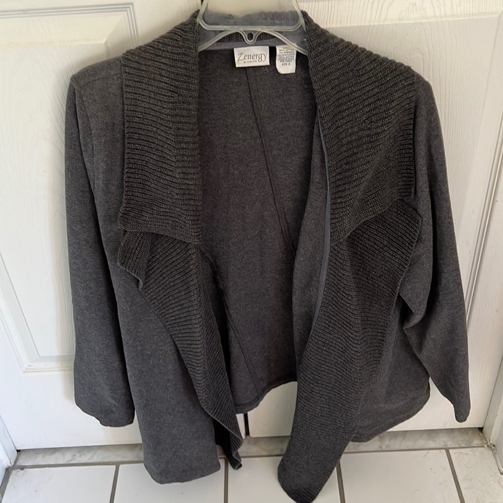 Zenergy grey cardigan jacket size 2